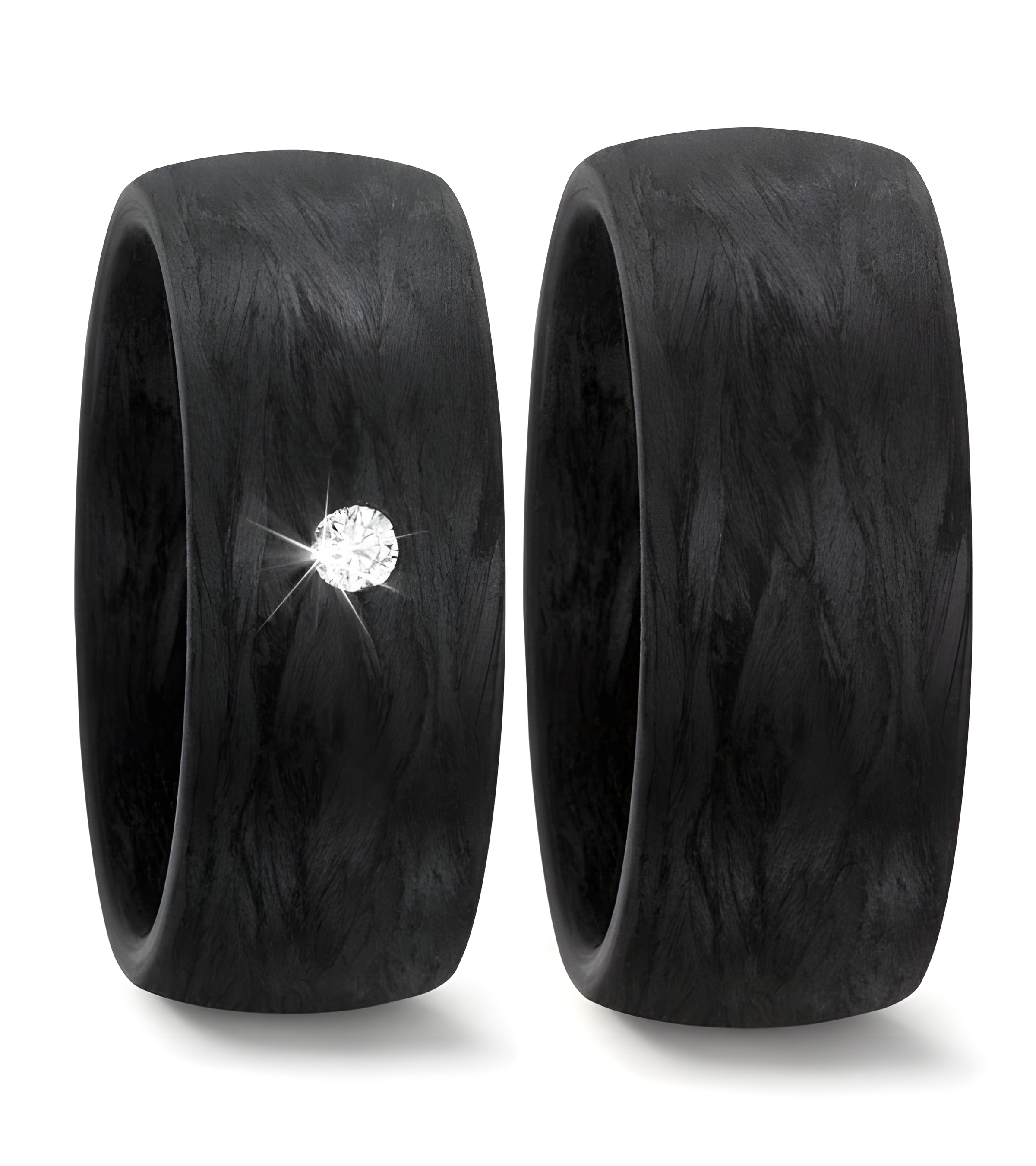 Anillos de boda de color negro totalmente personalizables hechos de carbono - Alianzas de boda - 

