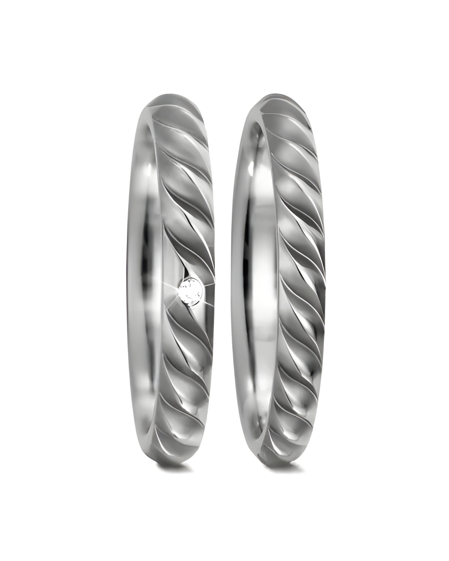 Anillos para toda la vida hechos de titanio con acabado espiral - Alianzas de boda - 

