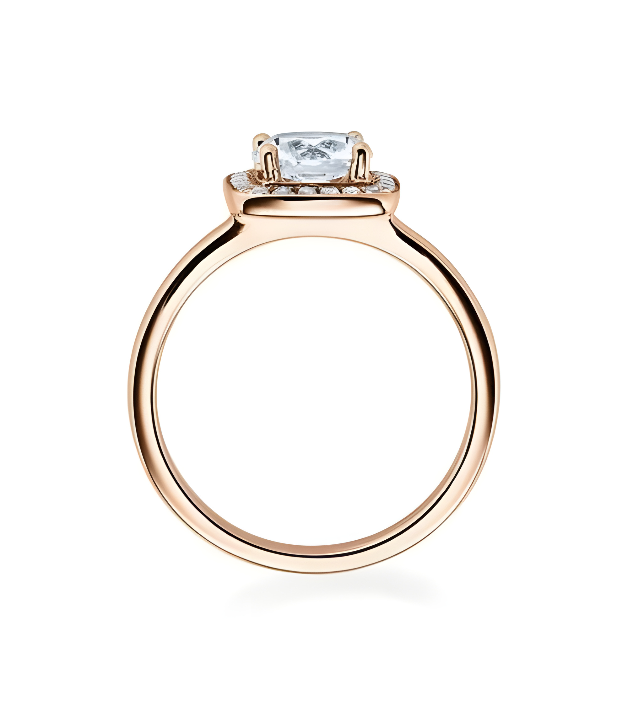 Carinea 0,344 | Oro rosa - ANILLOS DE COMPROMISO EN ORO ROSA - Anillo de pedida en oro rosa de 18K con conjunto diamantes