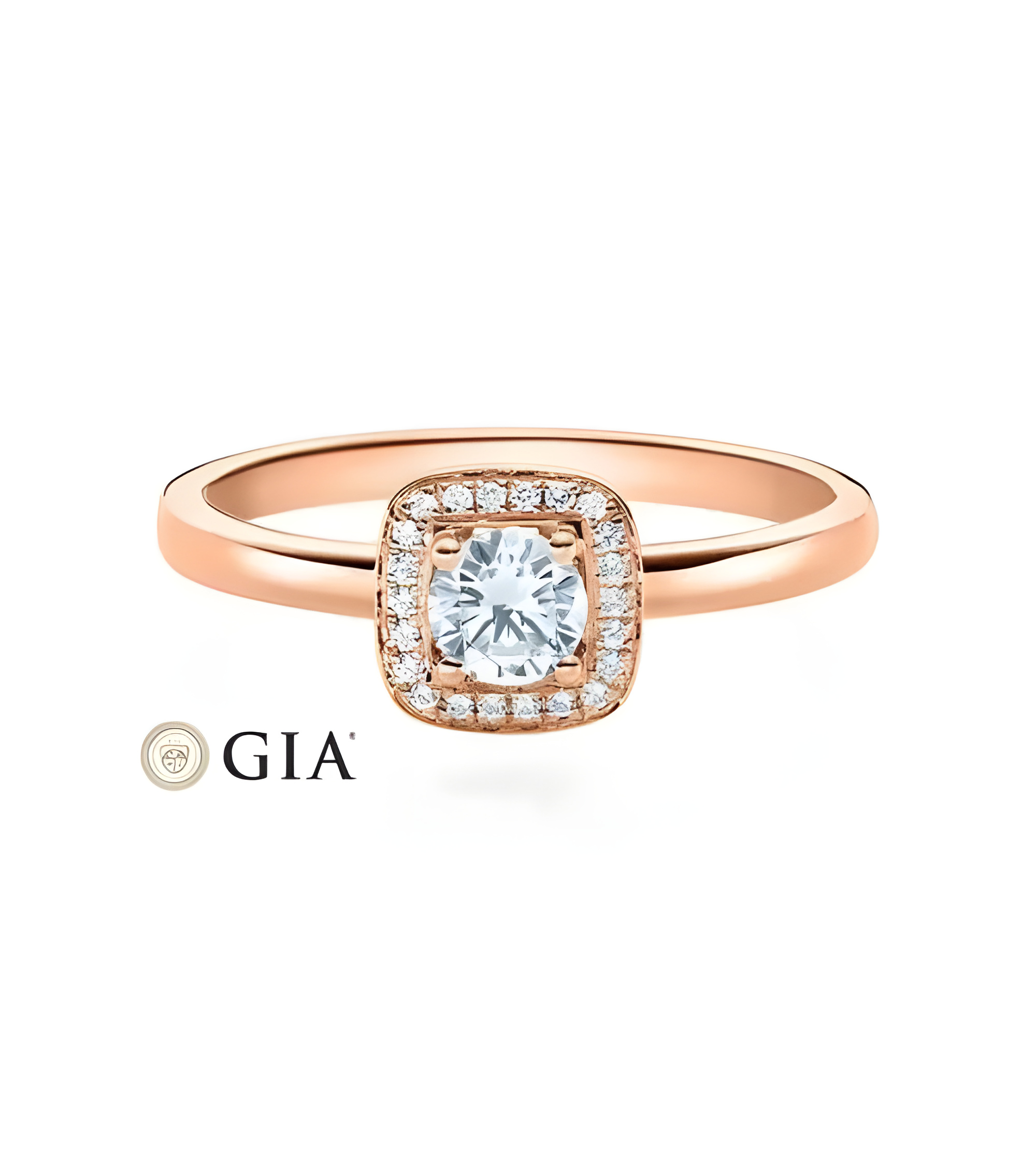 Carinea 0,344 | Oro rosa - ANILLOS DE COMPROMISO EN ORO ROSA - Anillo de pedida en oro rosa de 18K con conjunto diamantes