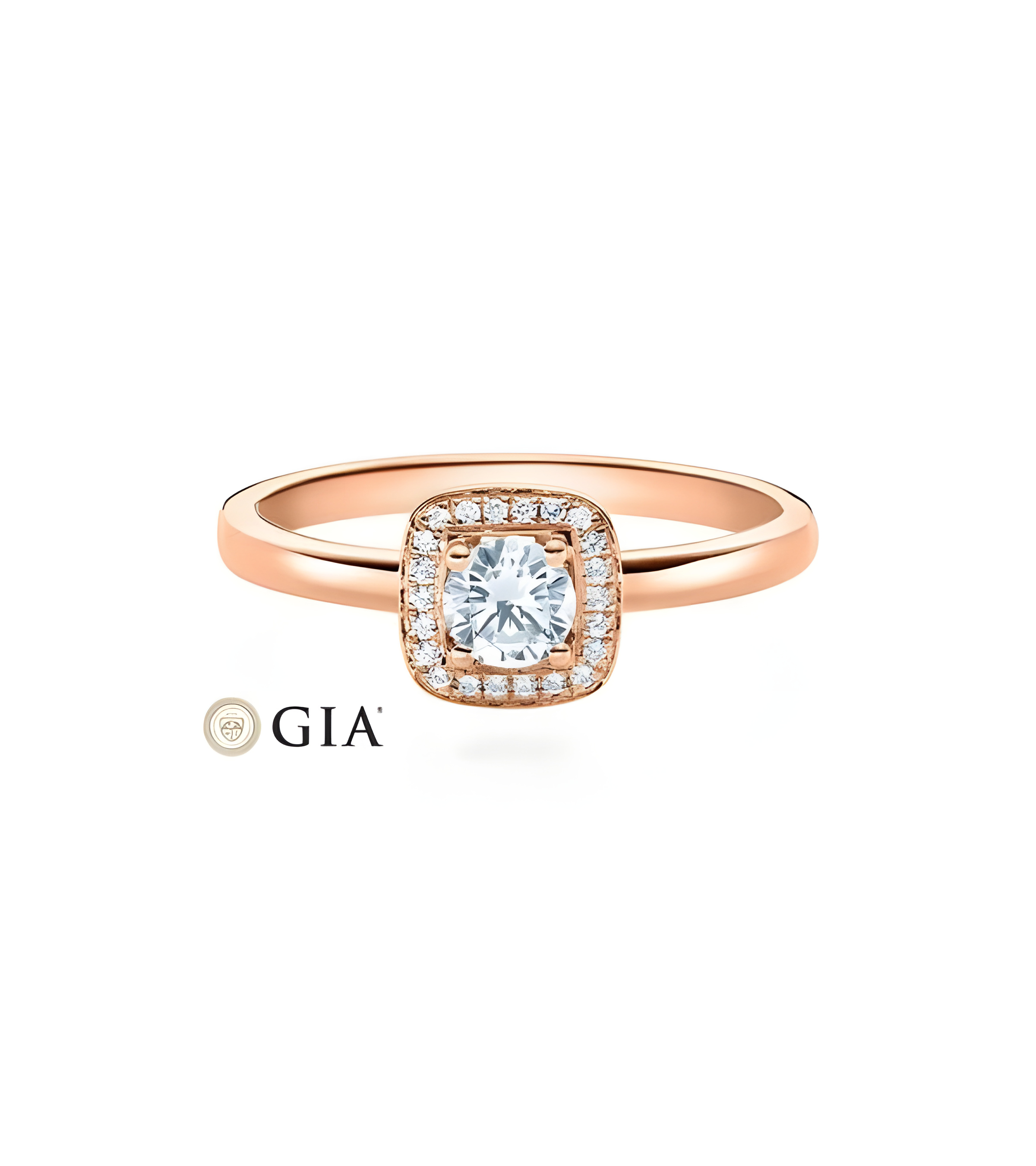 Carinea 0,344 | Oro rosa - ANILLOS DE COMPROMISO EN ORO ROSA - Anillo de pedida en oro rosa de 18K con conjunto diamantes