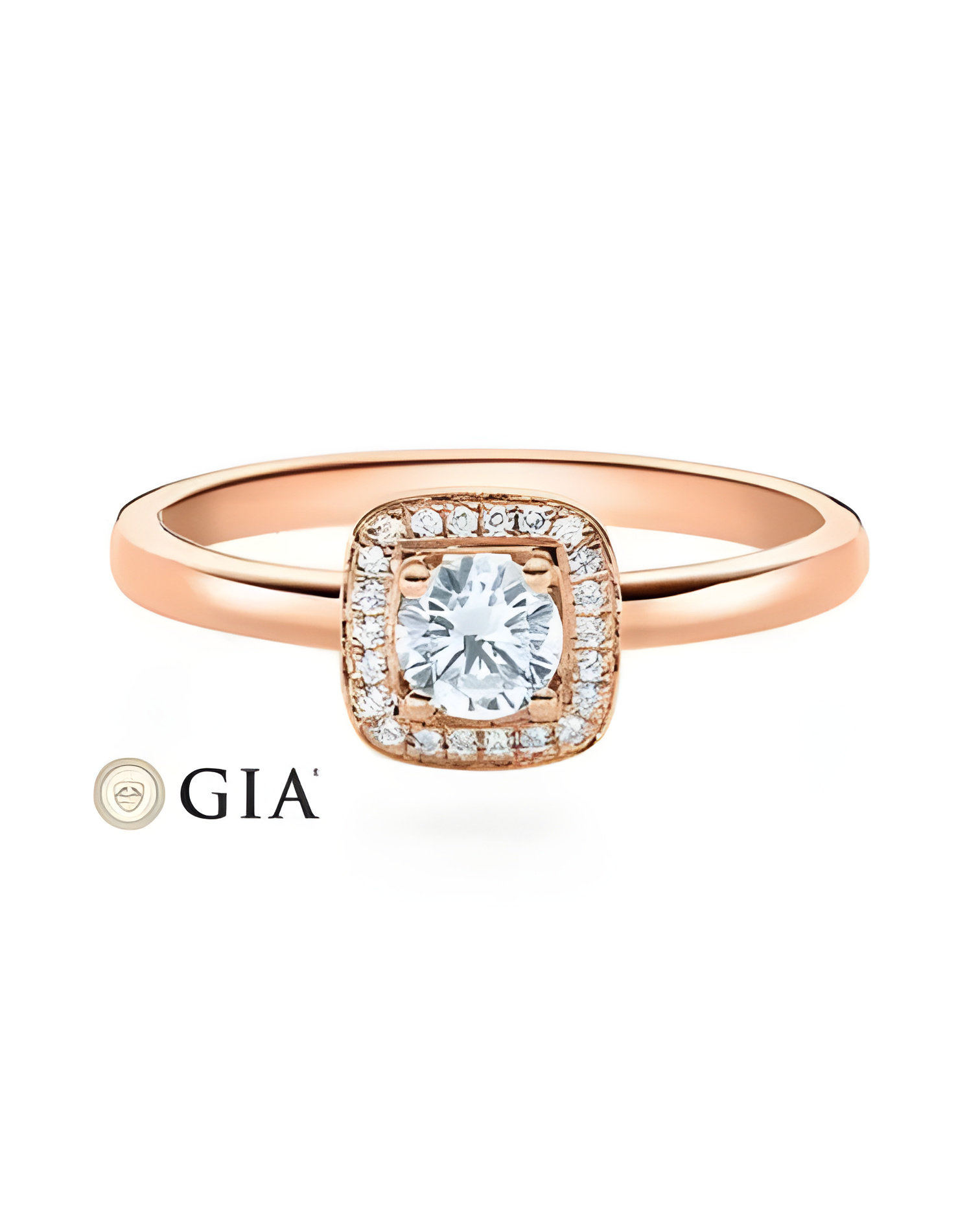 Carinea 0,344 | Oro rosa - ANILLOS DE COMPROMISO EN ORO ROSA - Anillo de pedida en oro rosa de 18K con conjunto diamantes