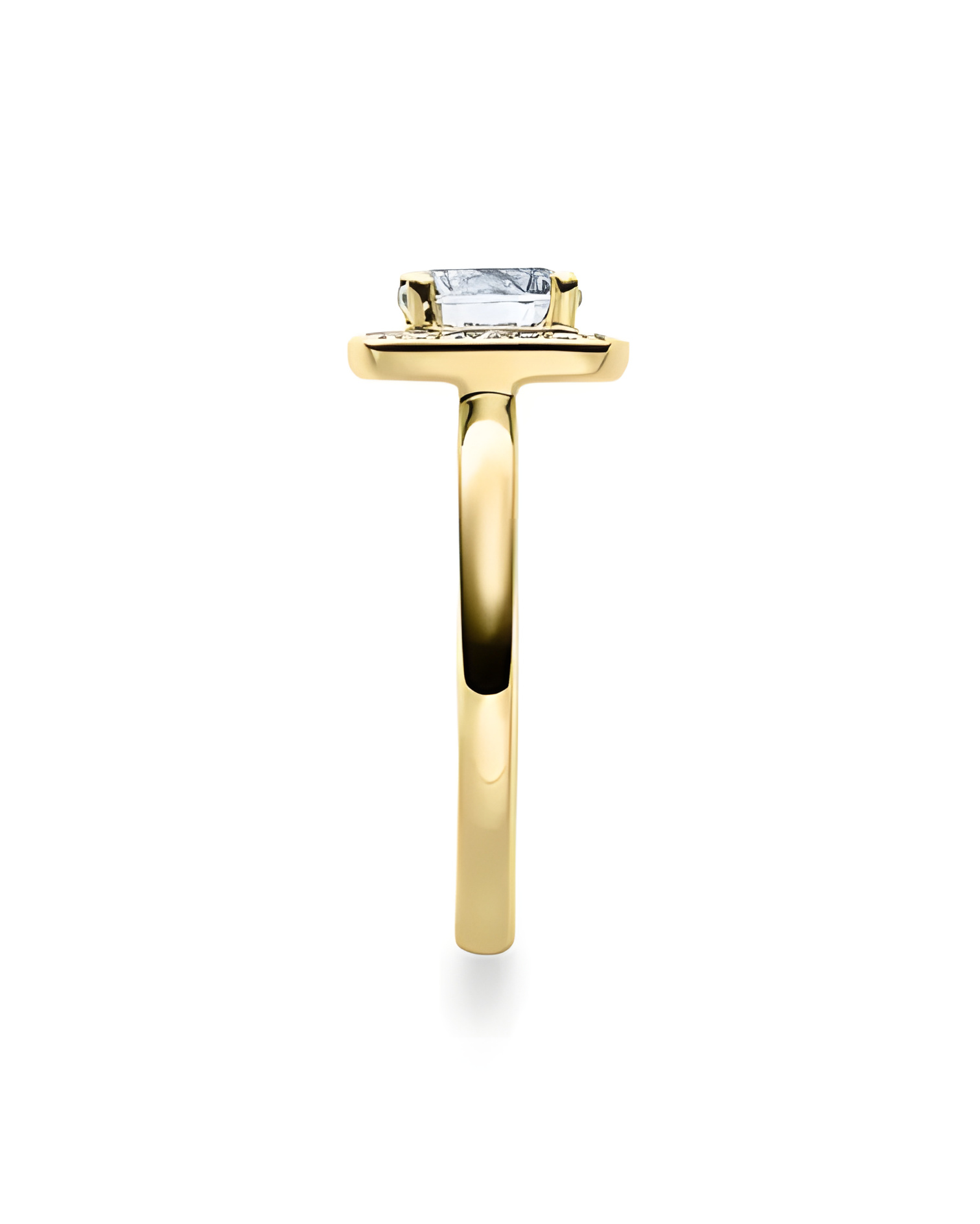 Carinea 0,344 | Oro amarillo - ANILLO DE COMPROMISO EN ORO - Solitario en oro amarillo de 18K con conjunto de diamantes