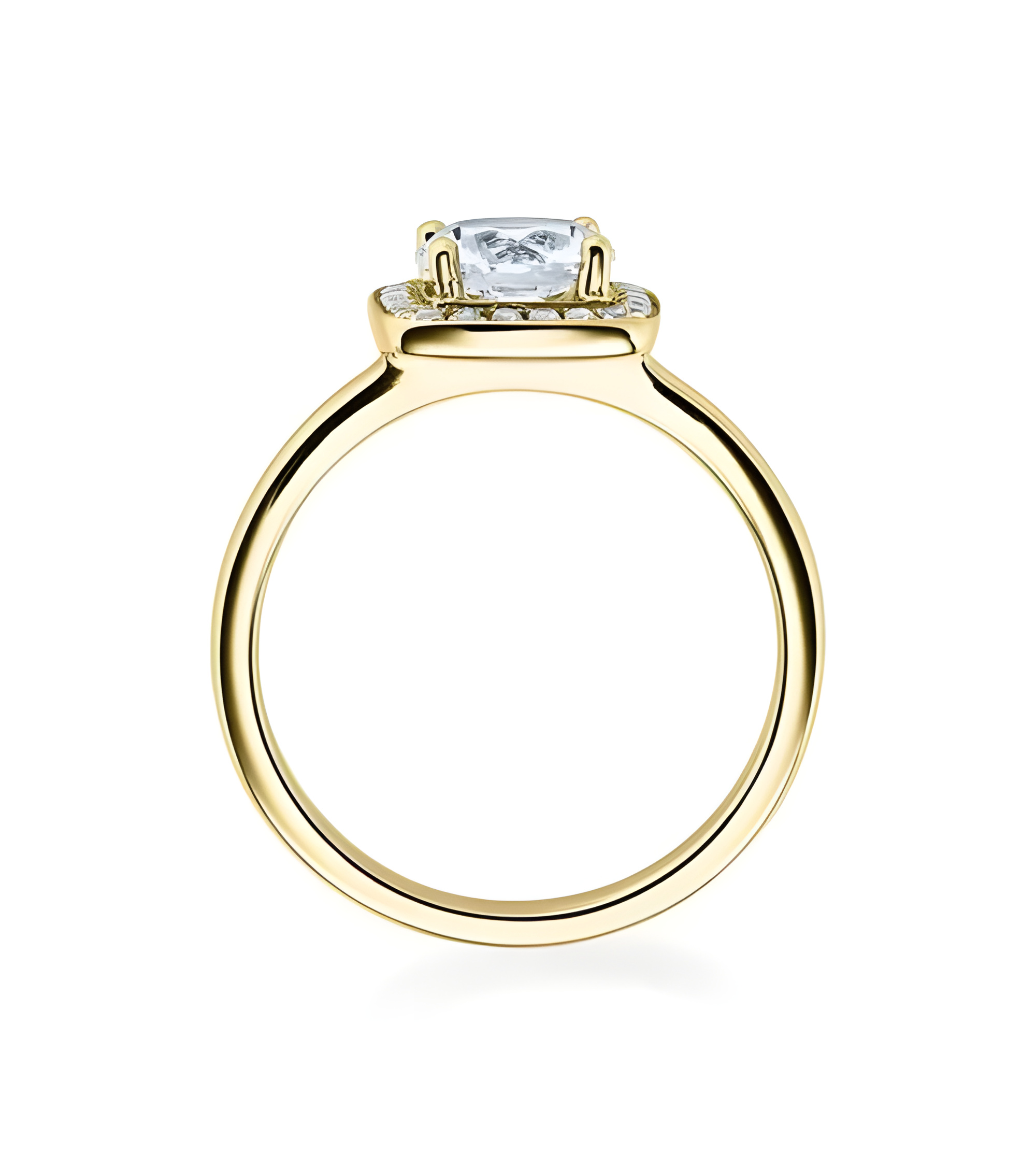 Carinea 0,344 | Oro amarillo - ANILLO DE COMPROMISO EN ORO - Solitario en oro amarillo de 18K con conjunto de diamantes