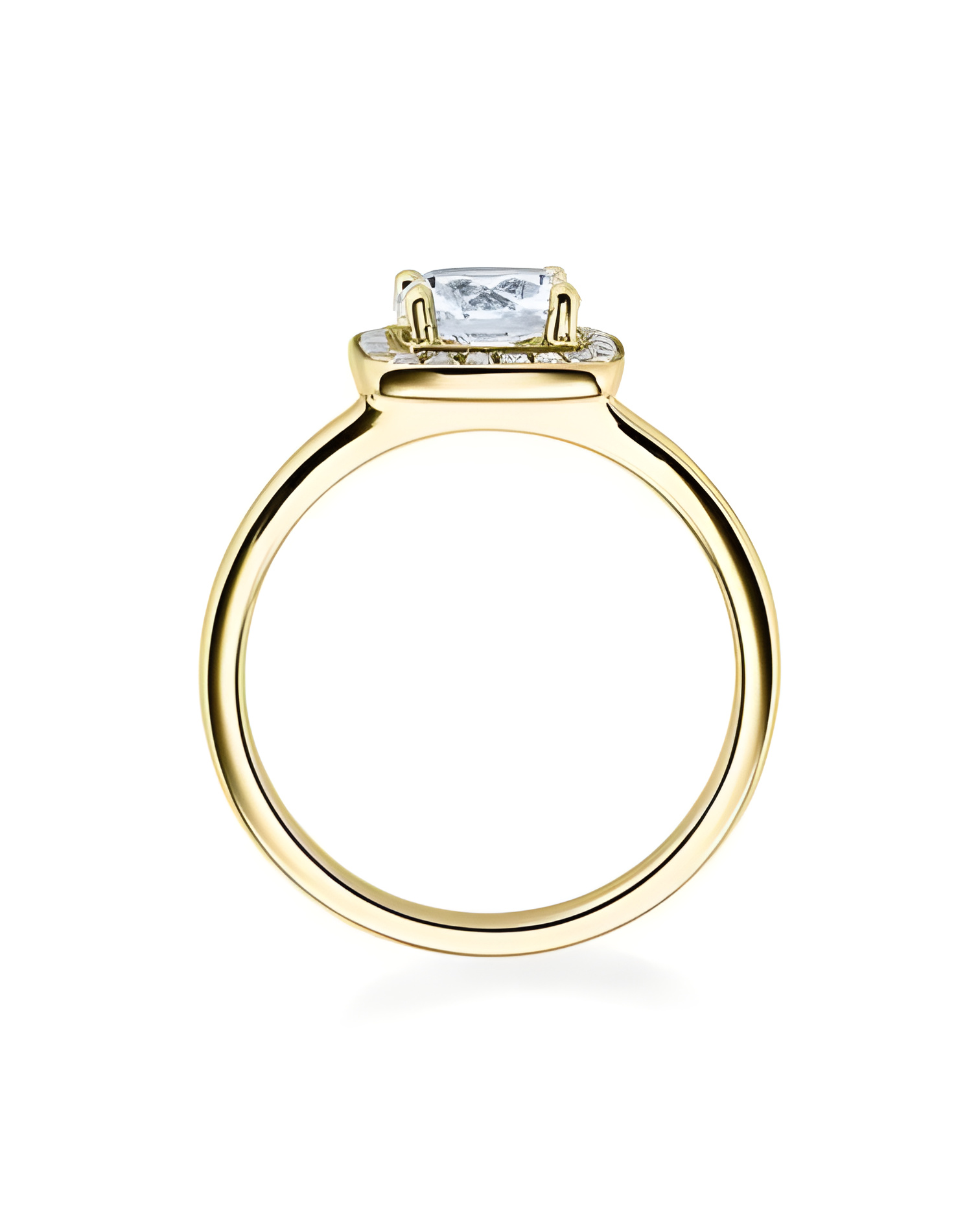 Carinea 0,344 | Oro amarillo - ANILLO DE COMPROMISO EN ORO - Solitario en oro amarillo de 18K con conjunto de diamantes