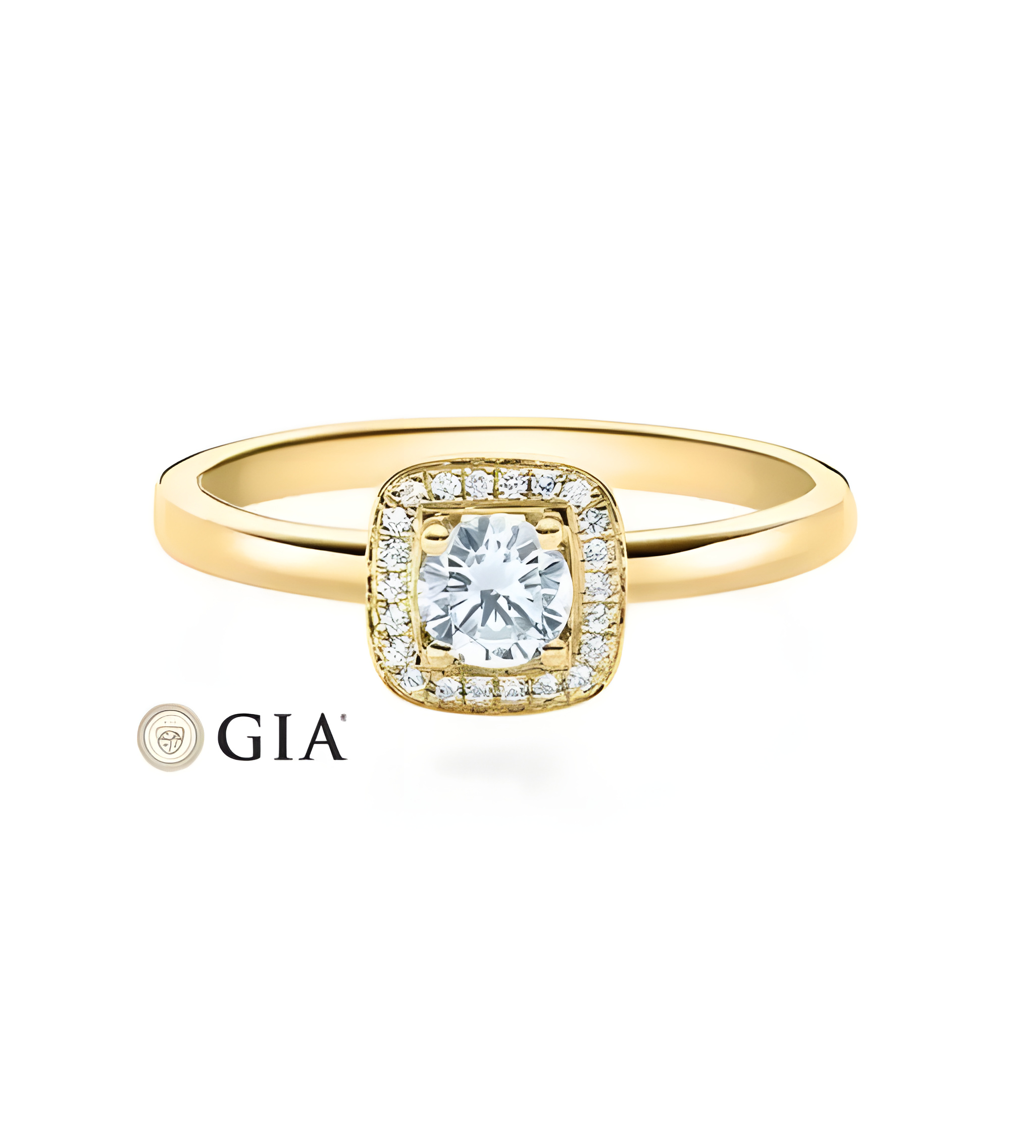 Carinea 0,344 | Oro amarillo - ANILLO DE COMPROMISO EN ORO - Solitario en oro amarillo de 18K con conjunto de diamantes