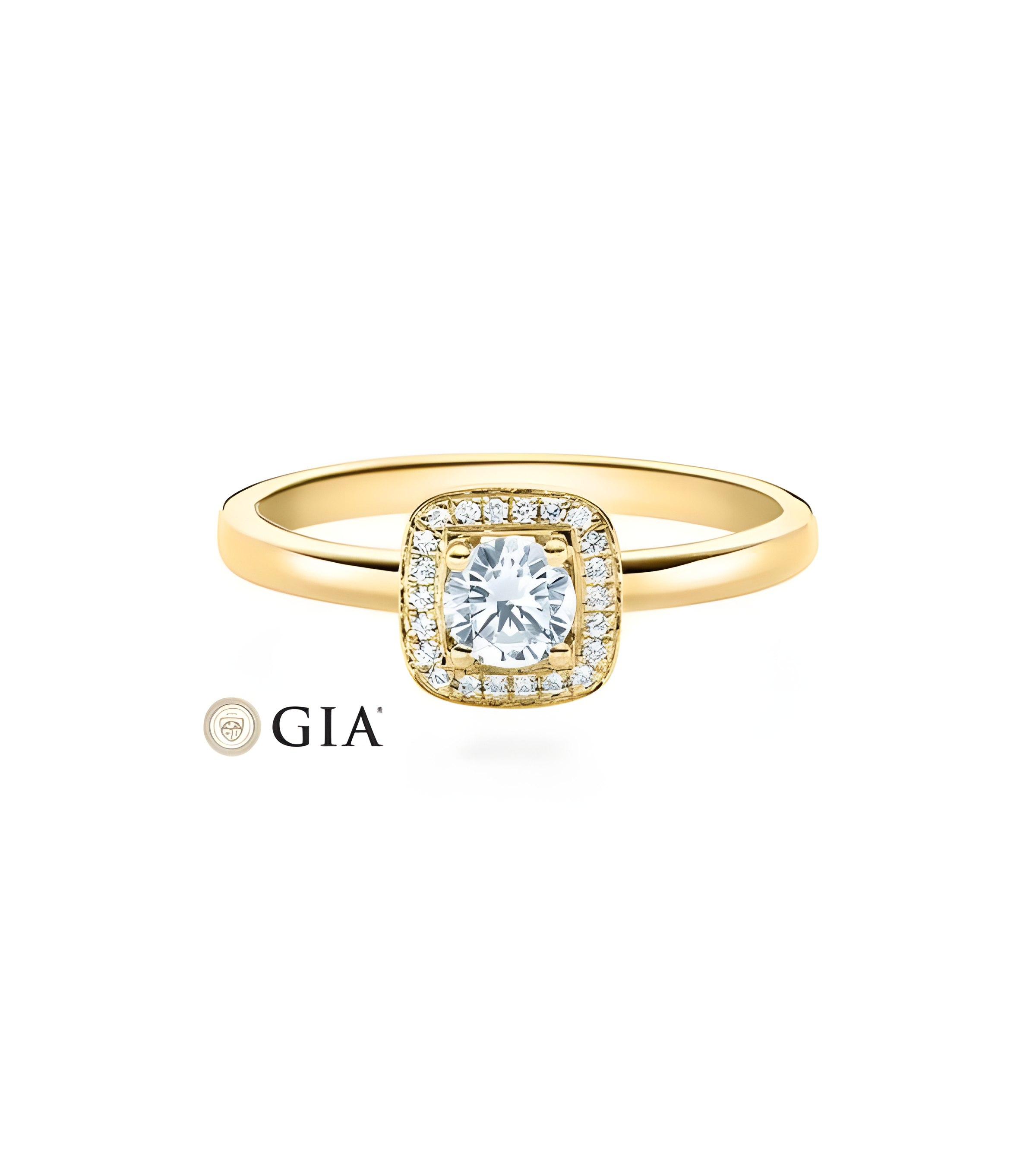 Carinea 0,344 | Oro amarillo - ANILLO DE COMPROMISO EN ORO - Solitario en oro amarillo de 18K con conjunto de diamantes