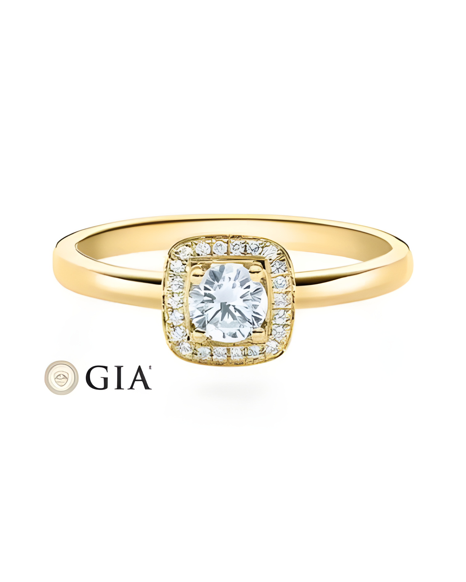 Carinea 0,344 | Oro amarillo - ANILLO DE COMPROMISO EN ORO - Solitario en oro amarillo de 18K con conjunto de diamantes