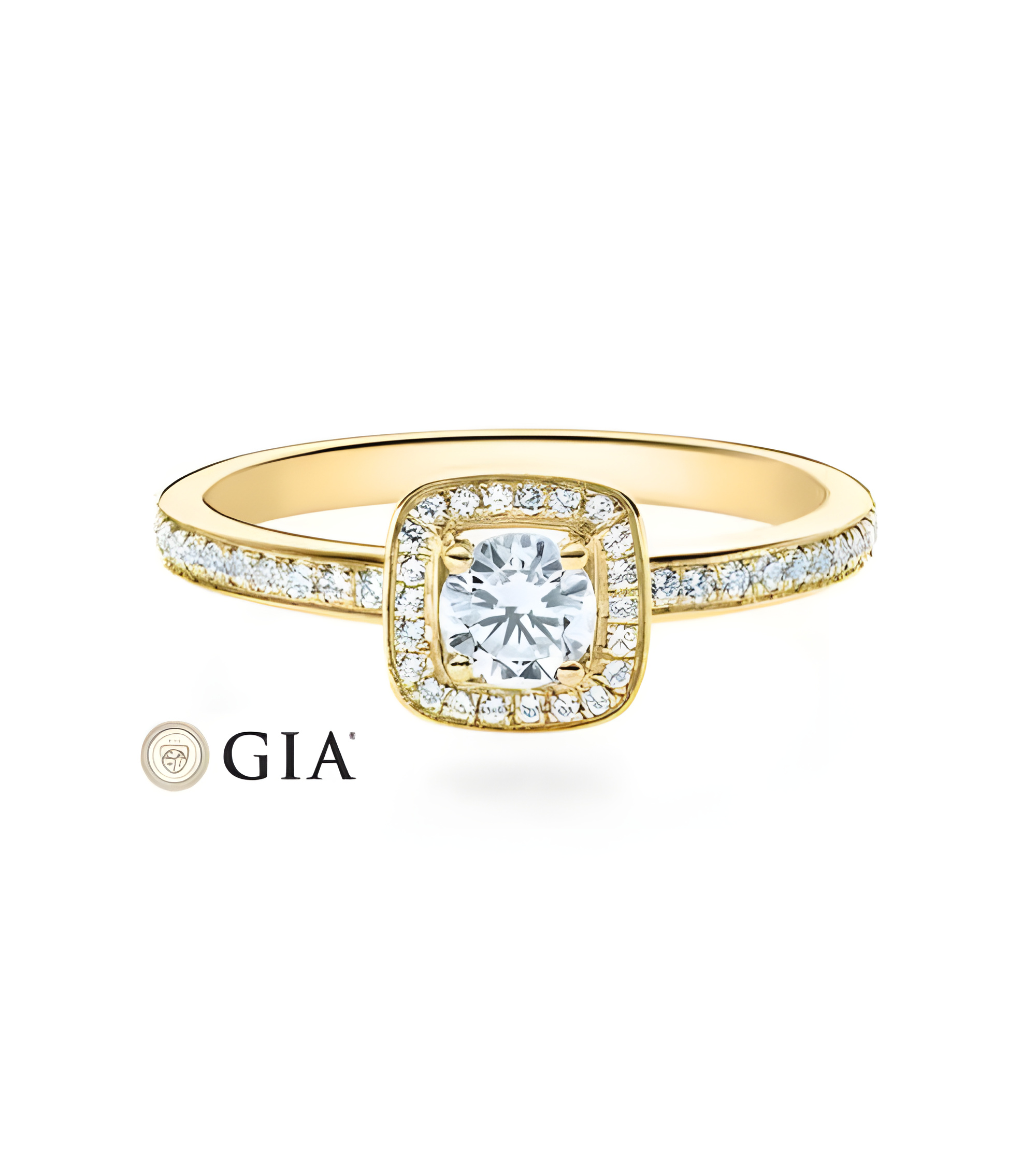 Carinea Major 0,42 | Oro amarillo - ANILLO DE COMPROMISO EN ORO - Solitario en oro de 18K con corona de diamantes