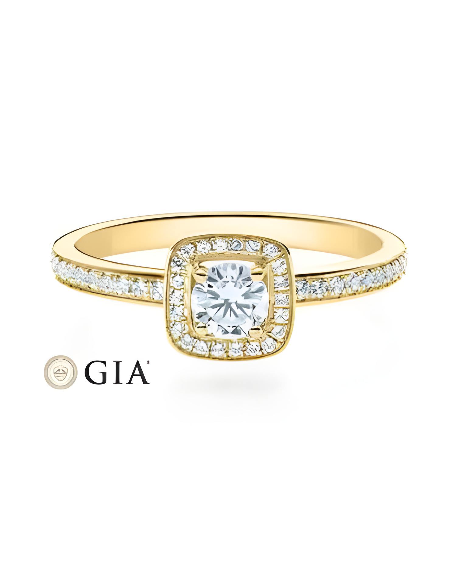 Carinea Major 0,42 | Oro amarillo - ANILLO DE COMPROMISO EN ORO - Solitario en oro de 18K con corona de diamantes