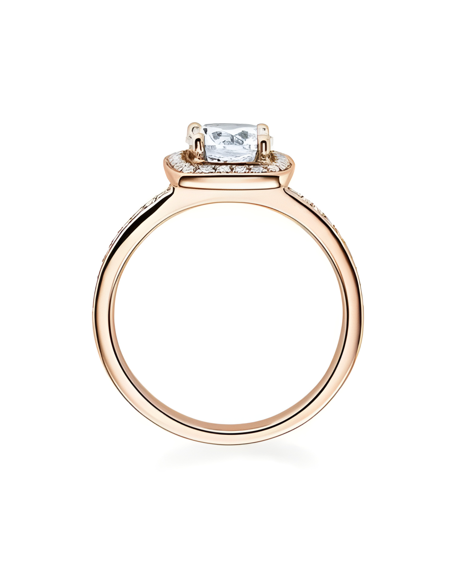 Carinea Major 0,42 | Oro rosa - ANILLOS DE COMPROMISO EN ORO ROSA - Solitario en oro rosa de 18K con corona de diamantes G,vsi