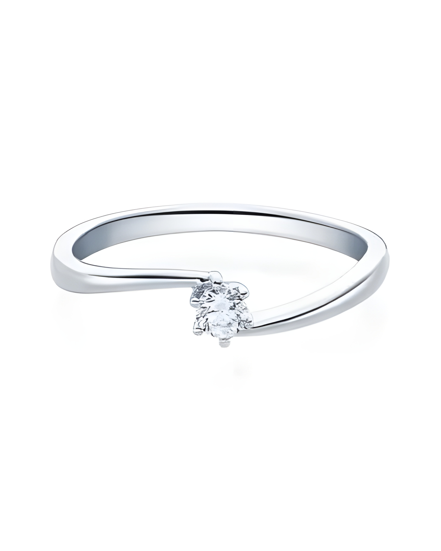 Rigil 0,10 | Oro blanco o Platino - Anillos de compromiso - Anillo solitario original para la pedida de mano en oro blanco o pla