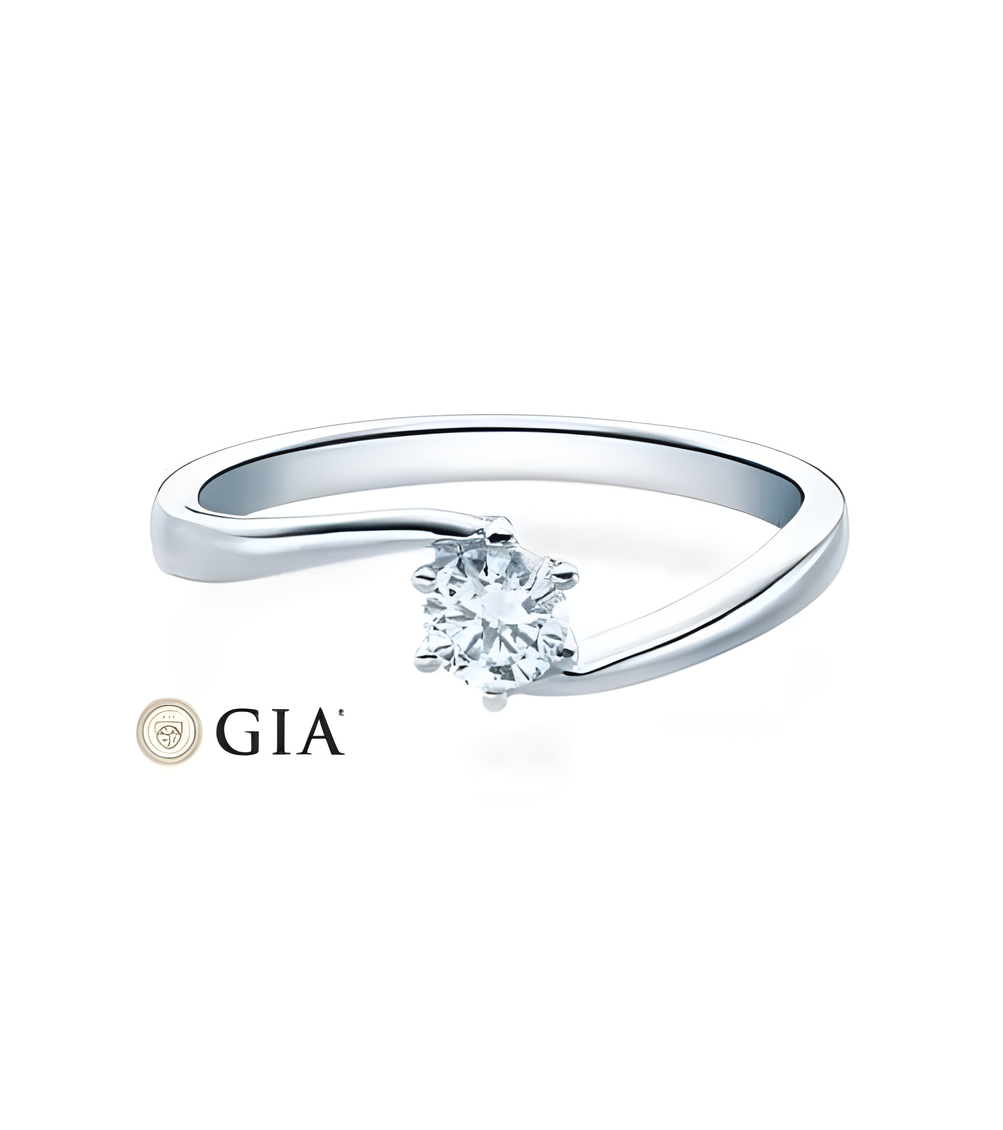 Rigil 0,30 | Oro blanco o Platino - Anillos de compromiso - Anillo de pedida solitario redondo en platino u oro blanco