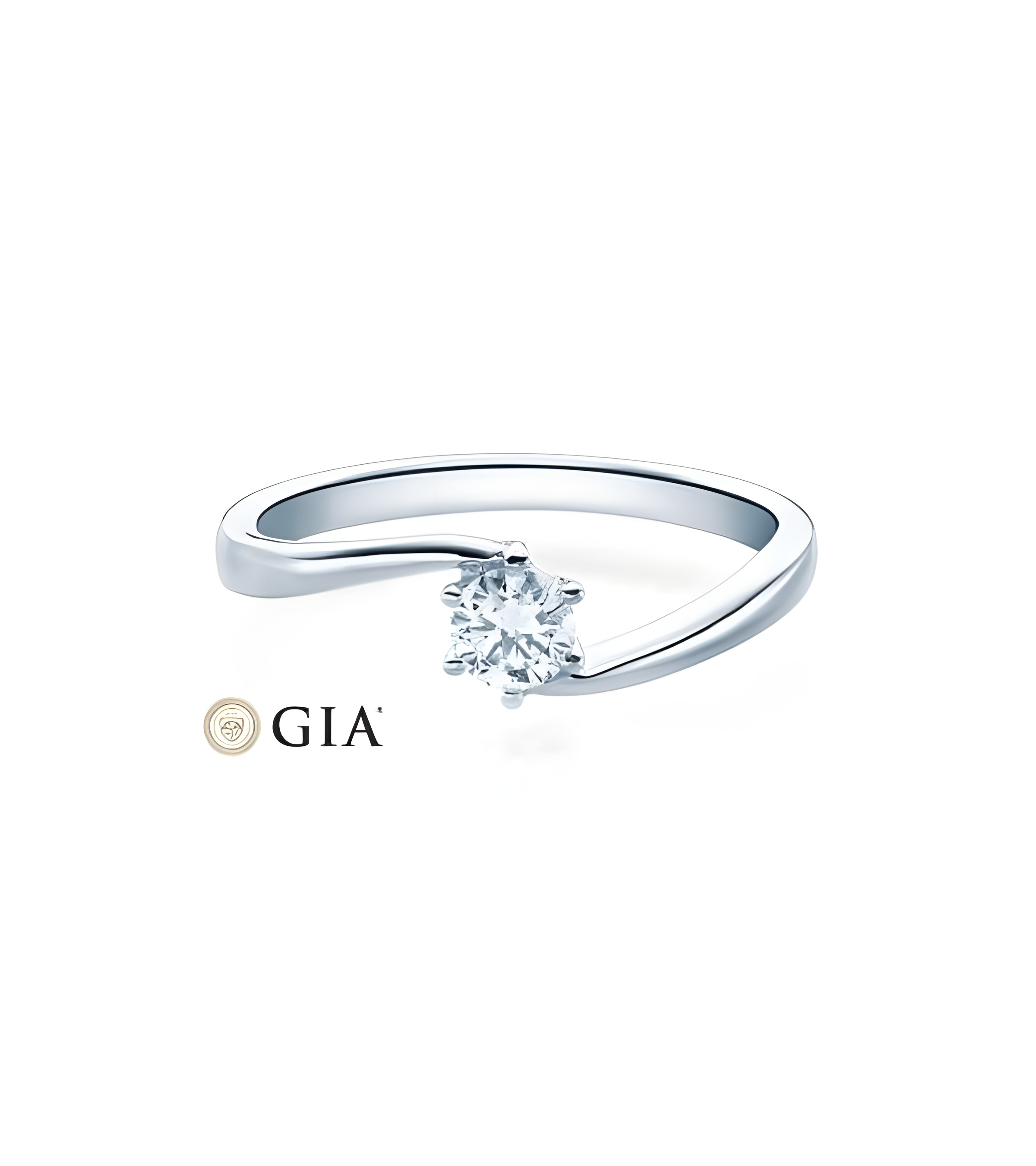 Rigil 0,30 | Oro blanco o Platino - Anillos de compromiso - Anillo de pedida solitario redondo en platino u oro blanco