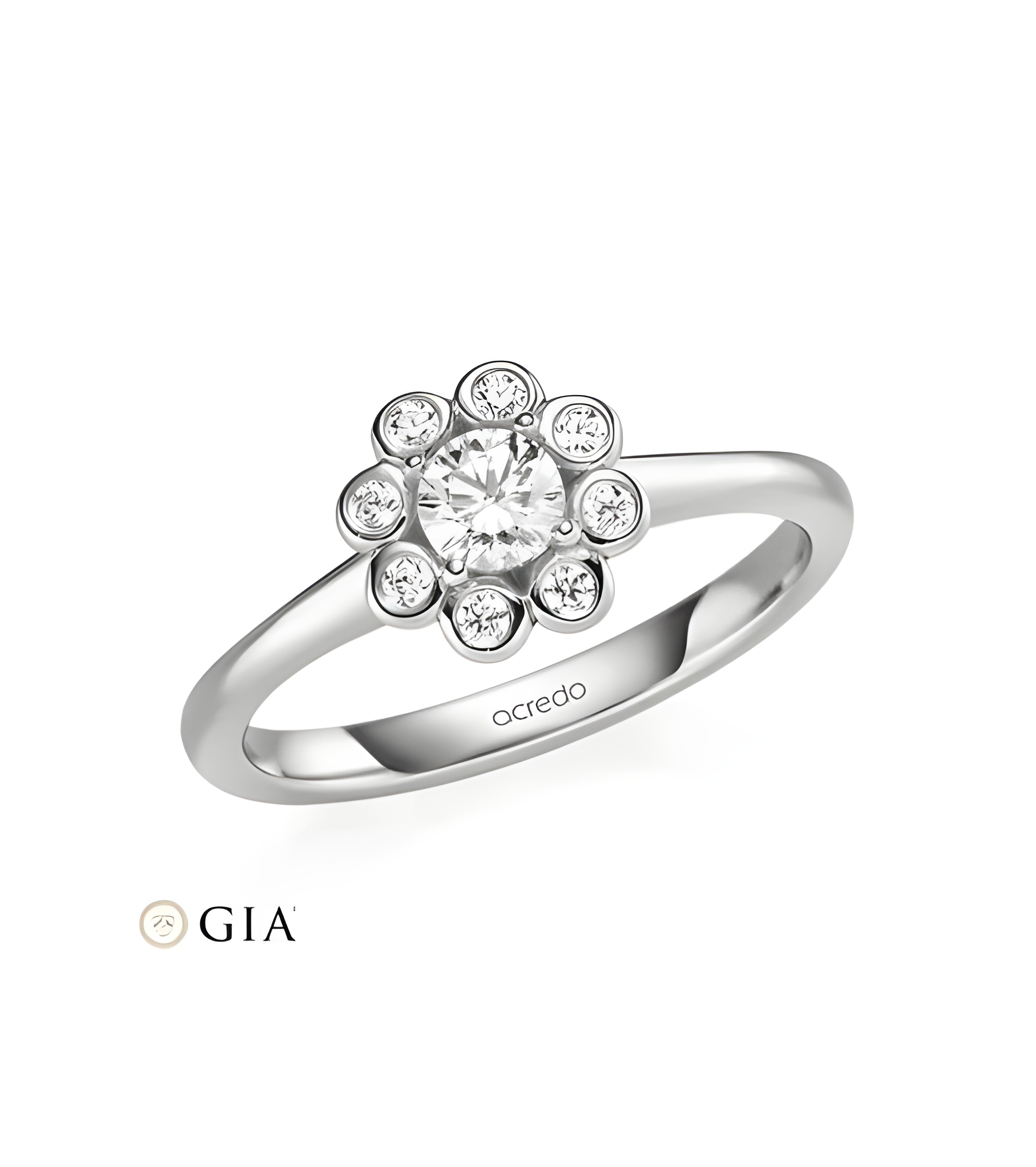 Espiga 0,30 | Oro blanco o Platino - Anillos de compromiso - Anillo de compromiso en oro blanco Margarita