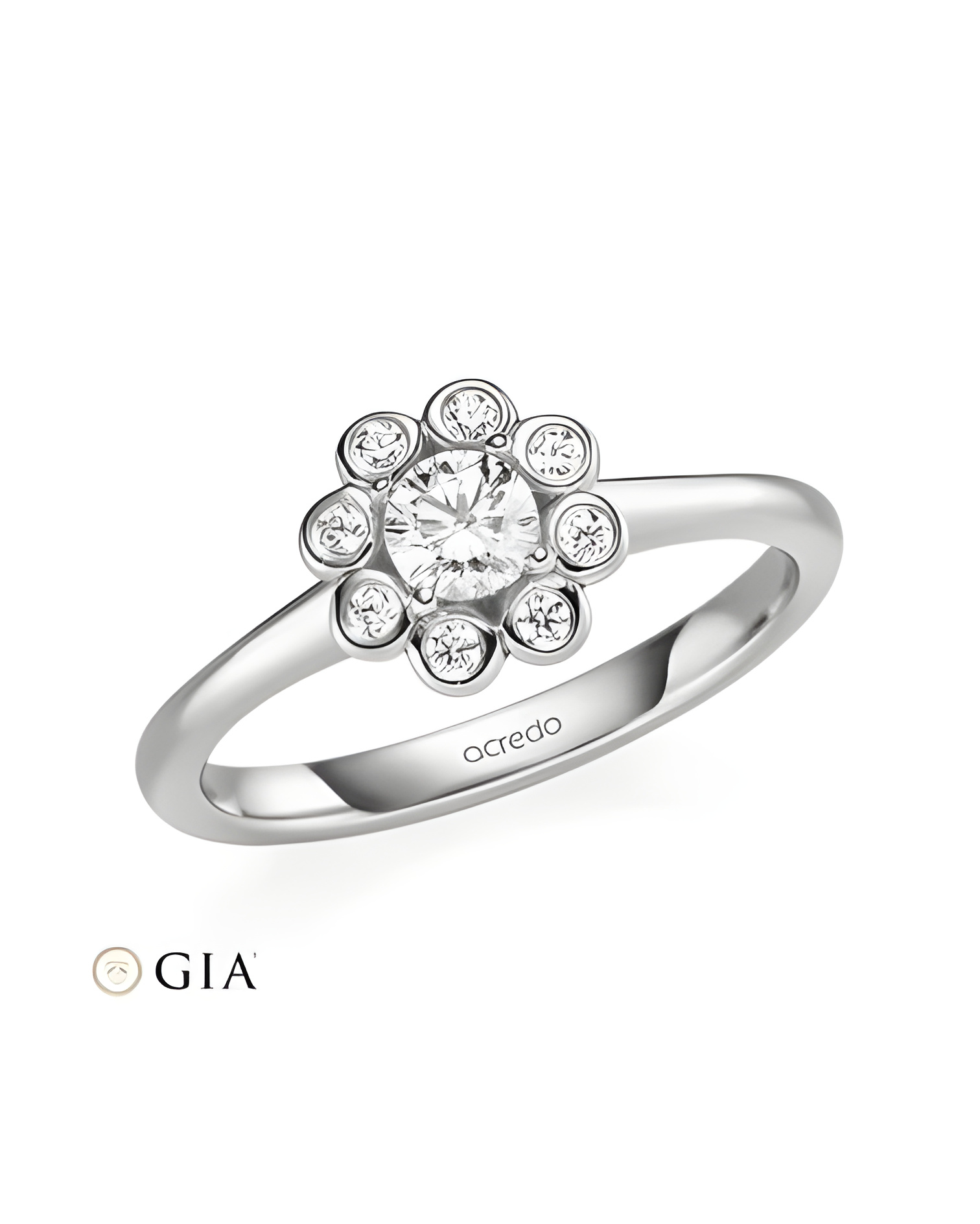 Espiga 0,30 | Oro blanco o Platino - Anillos de compromiso - Anillo de compromiso en oro blanco Margarita