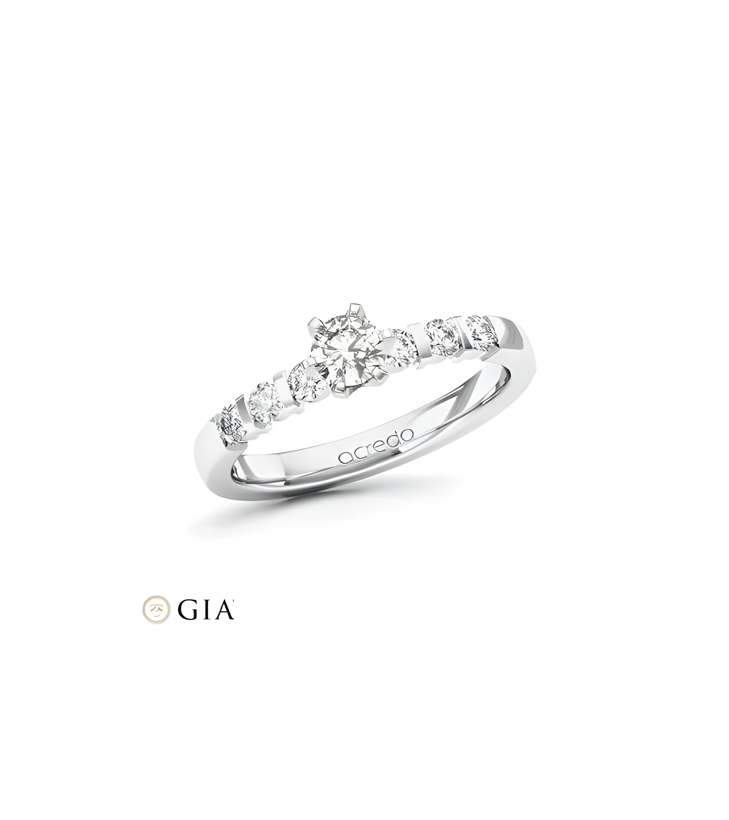 Atria 0,30 | Oro blanco o Platino - Anillos de compromiso - Exclusivo anillo de pedida con diamantes en oro de blanco y platino