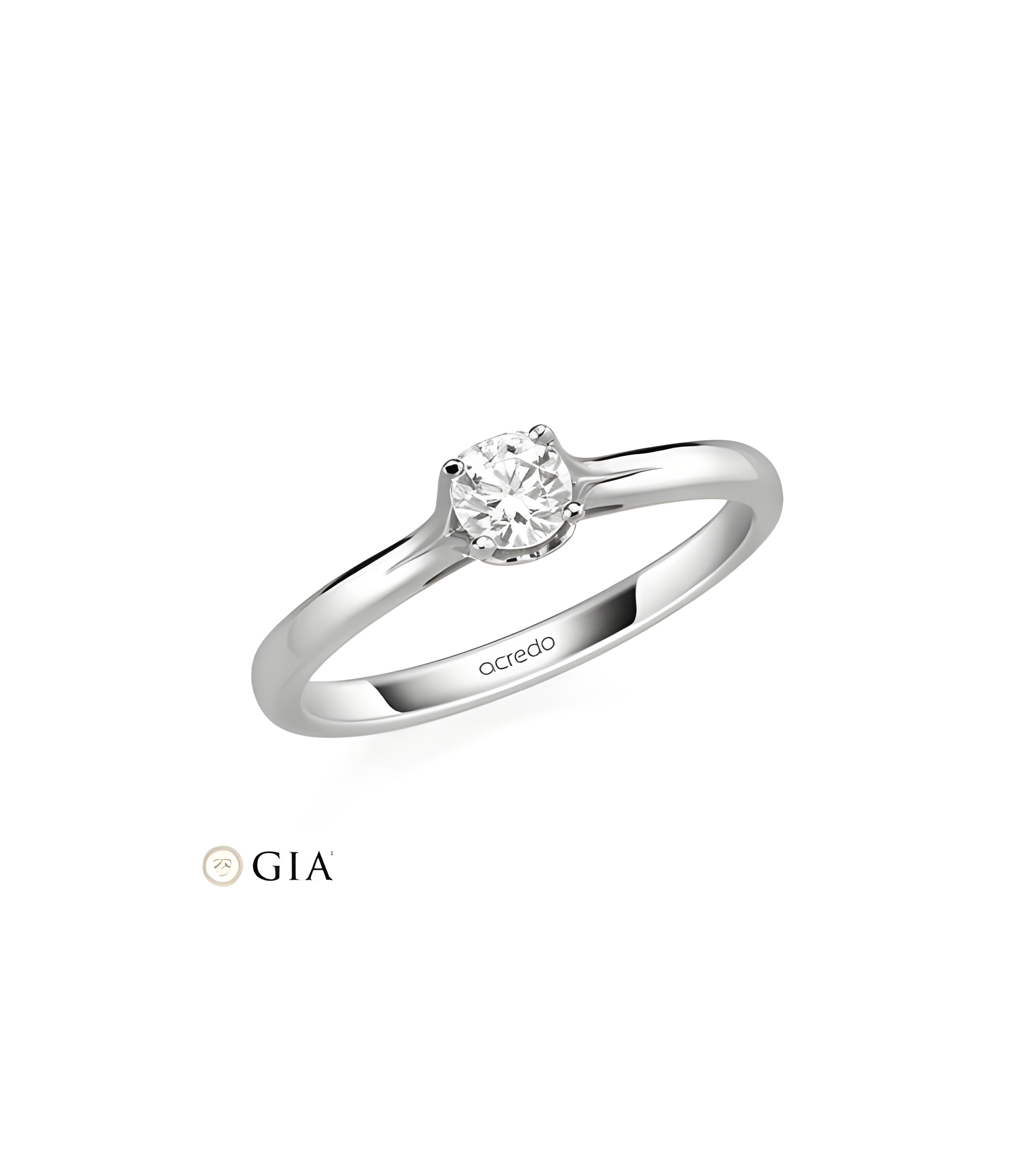 Alhena 0,30 | Oro blanco o Platino - Anillos de compromiso - Anillo de compromiso solitario con un corazón en platino u oro blan