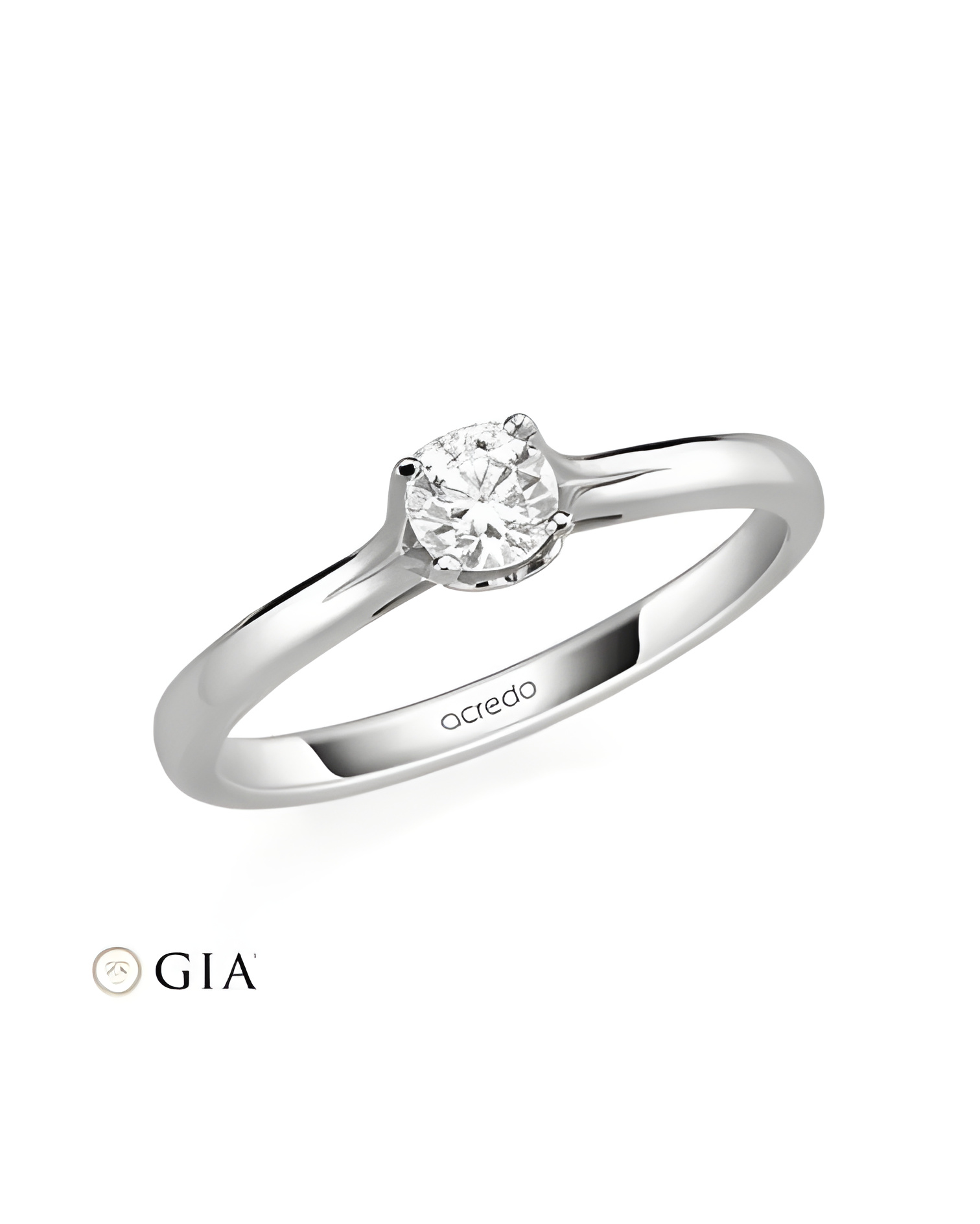 Alhena 0,30 | Oro blanco o Platino - Anillos de compromiso - Anillo de compromiso solitario con un corazón en platino u oro blan