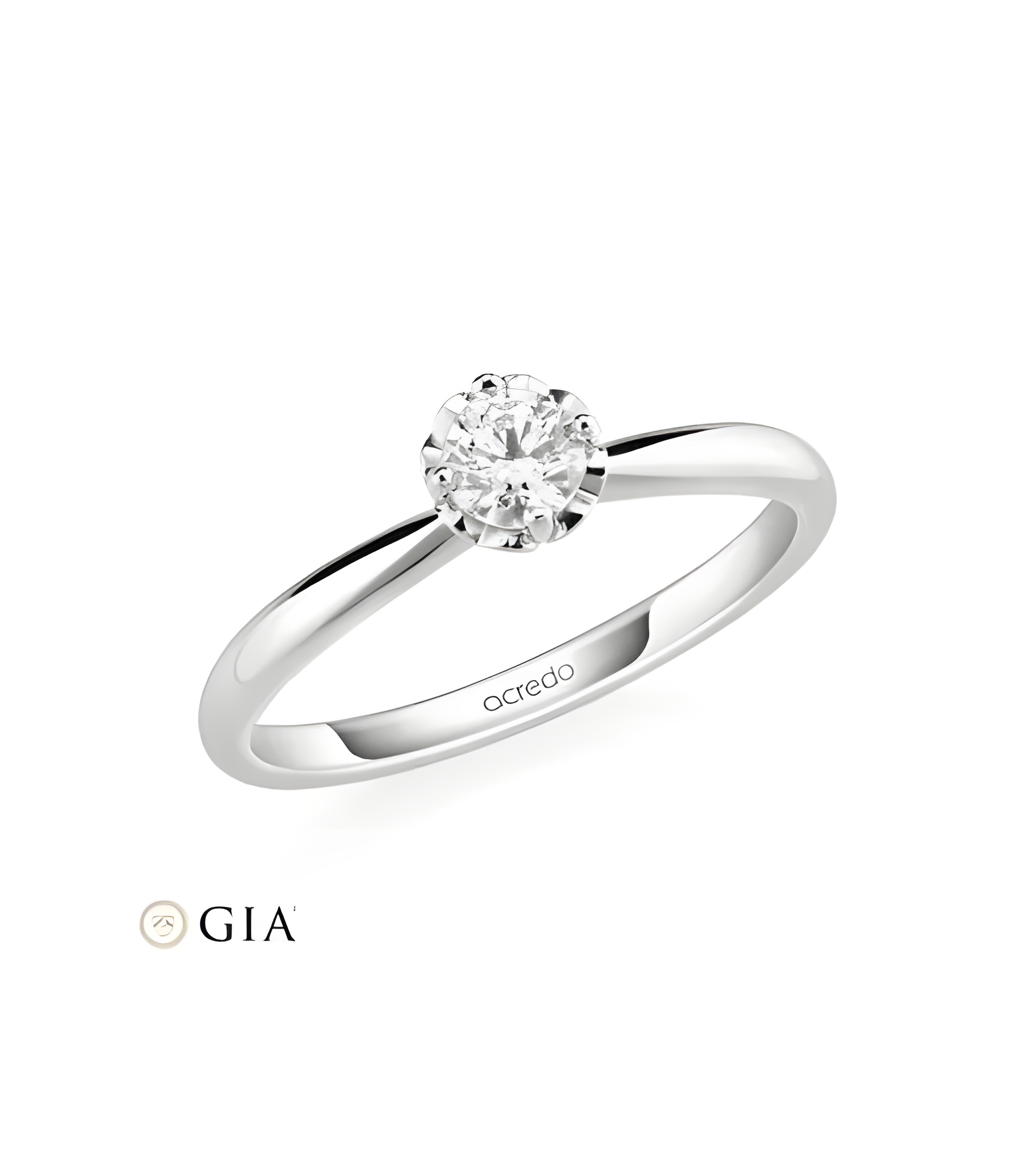 Polaris 0,30 | Oro blanco o Platino - Anillos de compromiso - Anillo de compromiso con corazones de la marca Acredo con certific