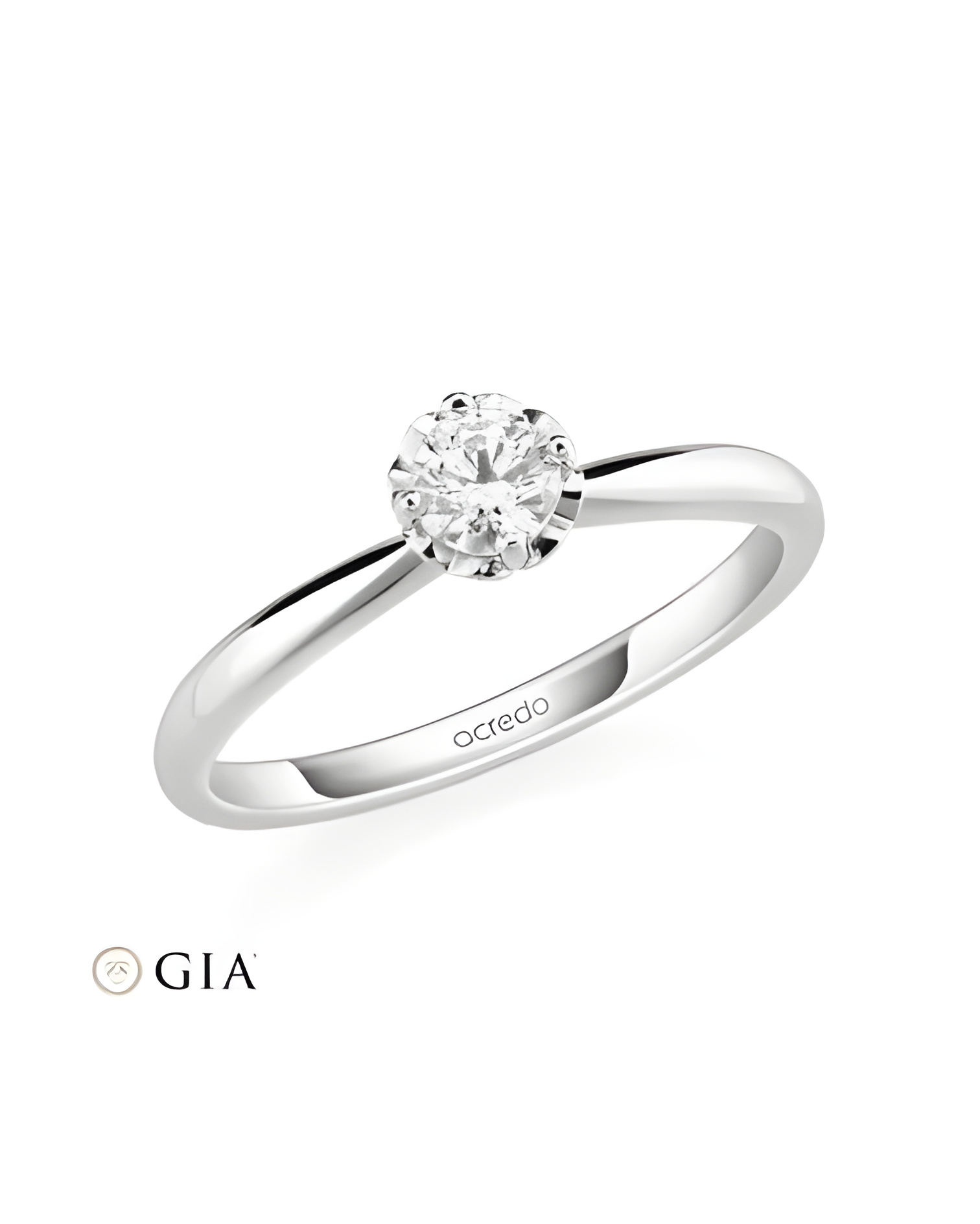 Polaris 0,30 | Oro blanco o Platino - Anillos de compromiso - Anillo de compromiso con corazones de la marca Acredo con certific