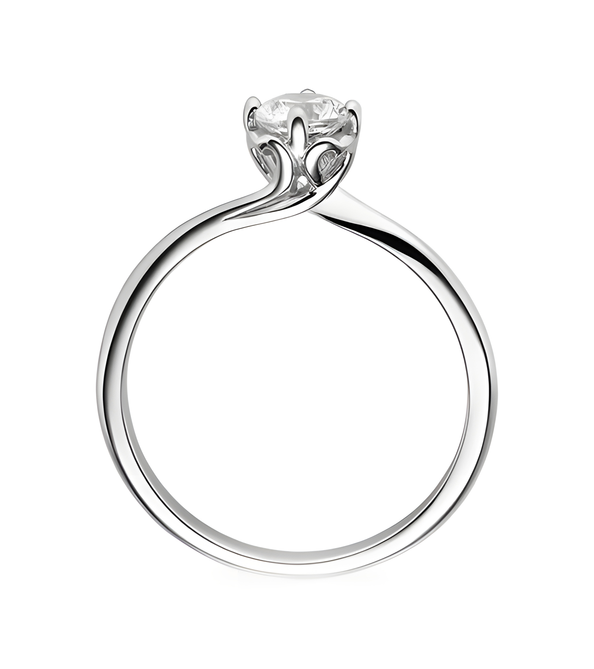 Algol 0,10 | Oro blanco o Platino - Anillos de compromiso - Precioso anillo de compromiso con corazones de Oro blanco o Platino