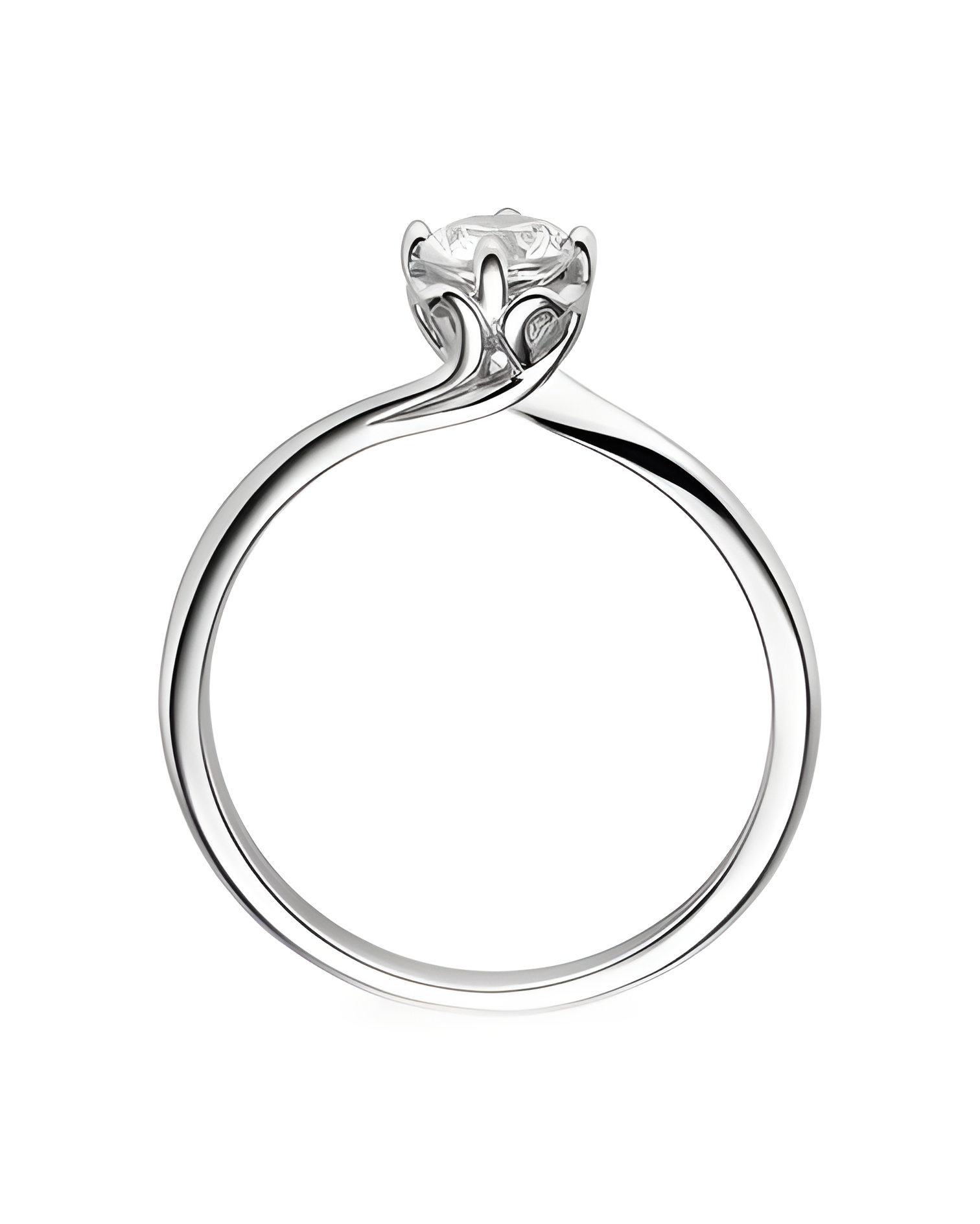 Algol 0,10 | Oro blanco o Platino - Anillos de compromiso - Precioso anillo de compromiso con corazones de Oro blanco o Platino