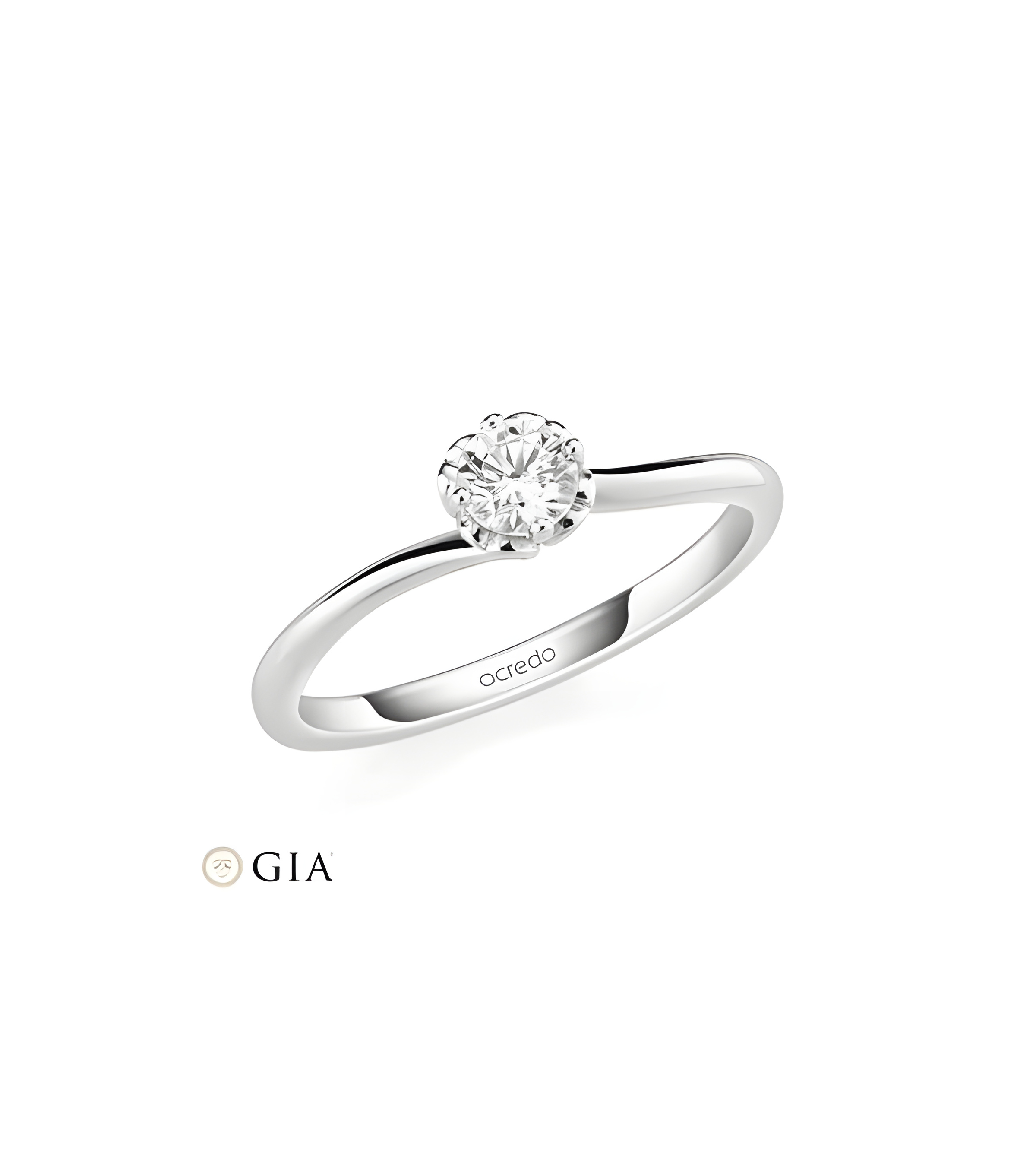 Algol 0,30 | Oro blanco o Platino - Anillos de compromiso - Nuevo anillo de compromiso con perfil de corazones y un diamante cor