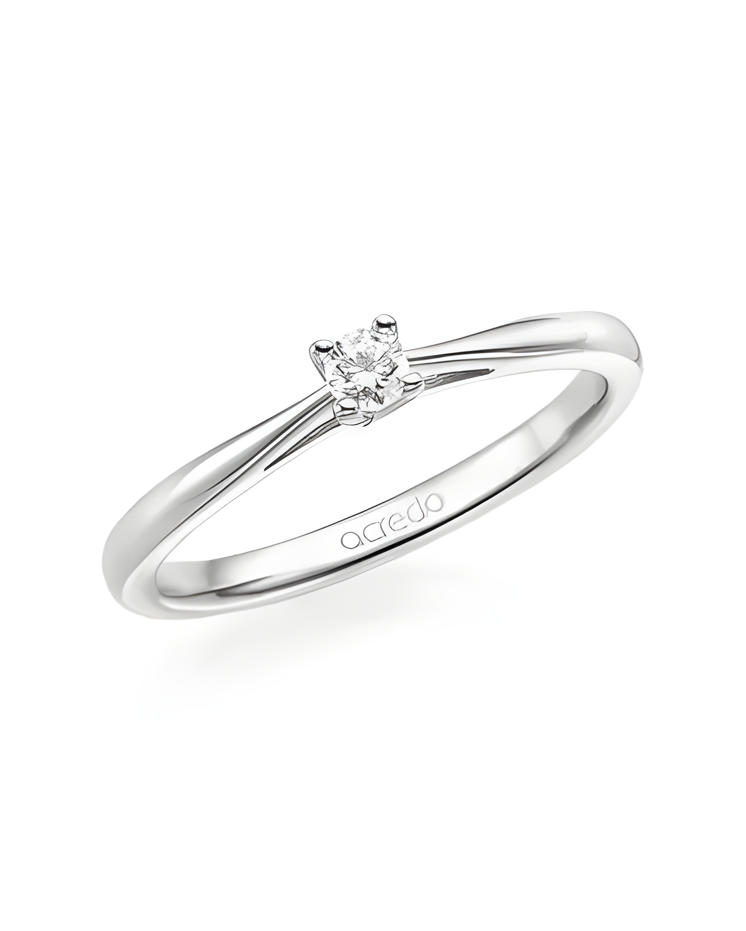 Alcíone 0,10 | Oro blanco o Platino - Anillos de compromiso - Anillo de pedida para ella modelo solitario en Oro blanco o Platin