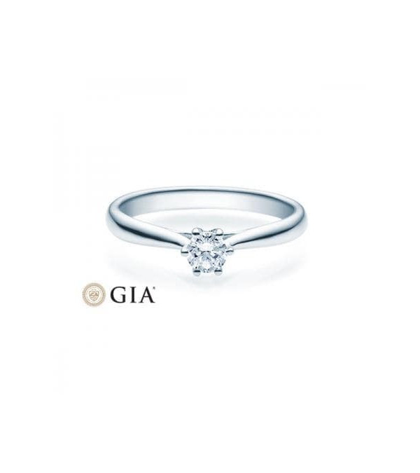 Achernar 0,30 | Oro blanco o Platino - Anillos de compromiso - Anillo de Oro blanco o Platino con un diamante central natural en