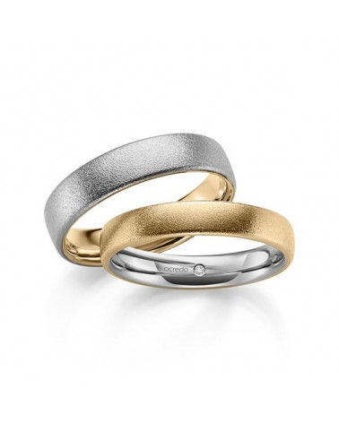 Originales alianzas de boda únicas y diferentes bicolor acabadas en mate - Alianzas de boda - 


