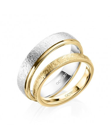 Anillos de boda originales en oro amarillo y oro blanco con acabados distintos - Alianzas de boda - 


