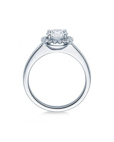 Tauri 0,30 | Oro blanco o Platino - Anillos de compromiso - Anillo para la pedida de mano con un diamante central con certificad