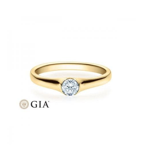 Gruis 0,30 | Oro amarillo - ANILLO DE COMPROMISO EN ORO - Anillo de compromiso de oro amarillo con un diamante natural con certi