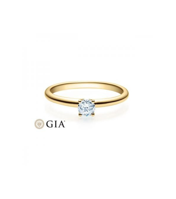 Persei 0,30 | Oro amarillo - ANILLO DE COMPROMISO EN ORO - Clásico anillo de compromiso con un excepcional diamante abierto