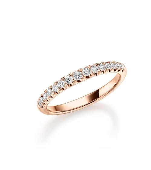Leonis 0,27 | Oro rosa - ANILLOS DE COMPROMISO EN ORO ROSA - Anillo de compromiso tipo eternity de oro rosa con media corona de 