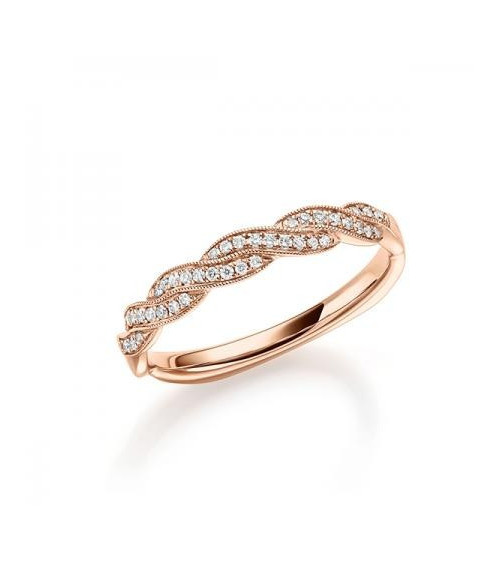 Lyrae 0,11 | Oro rosa - ANILLOS DE COMPROMISO EN ORO ROSA - Original anillo de compromiso de oro rosa con media corona de diaman