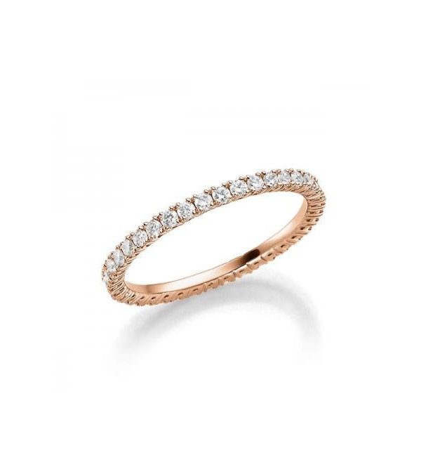 Aquilae 0,53 | Oro rosa - ANILLOS DE COMPROMISO EN ORO ROSA - Fino anillo de oro rosa con corona completa de diamantes naturales