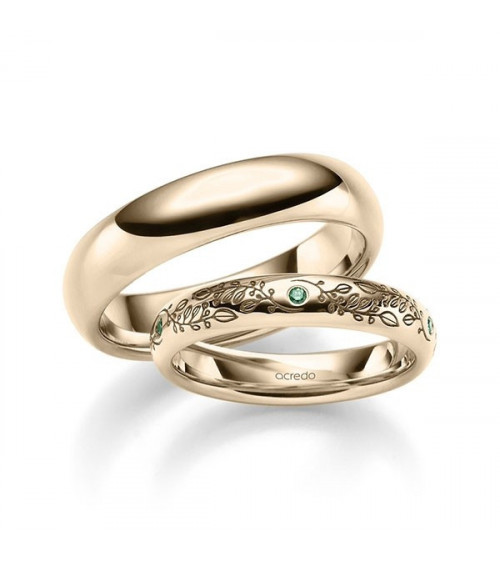 Nuevas y exclusivas alianzas de boda nature con diamantes de color verde - Alianzas de boda - 


