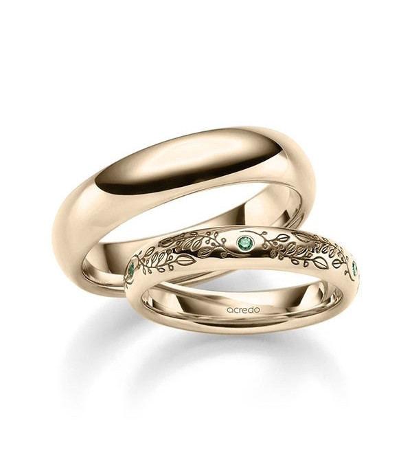 Nuevas y exclusivas alianzas de boda nature con diamantes de color verde - Alianzas de boda - 


