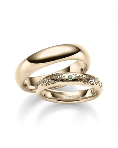 Nuevas y exclusivas alianzas de boda nature con diamantes de color verde - Alianzas de boda - 


