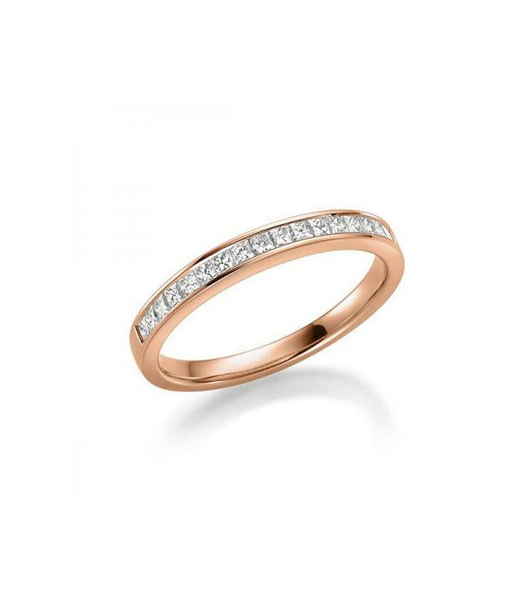 Rigel 0,38 | Oro rosa - ANILLOS DE COMPROMISO EN ORO ROSA - Anillo de compromiso tipo eternity de oro rosa con media corona de d