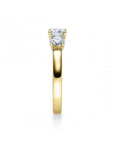 Zaniah 0,11 | Oro amarillo - ANILLO DE COMPROMISO EN ORO - Elegante anillo de compromiso en oro amarillo con 3 diamantes
