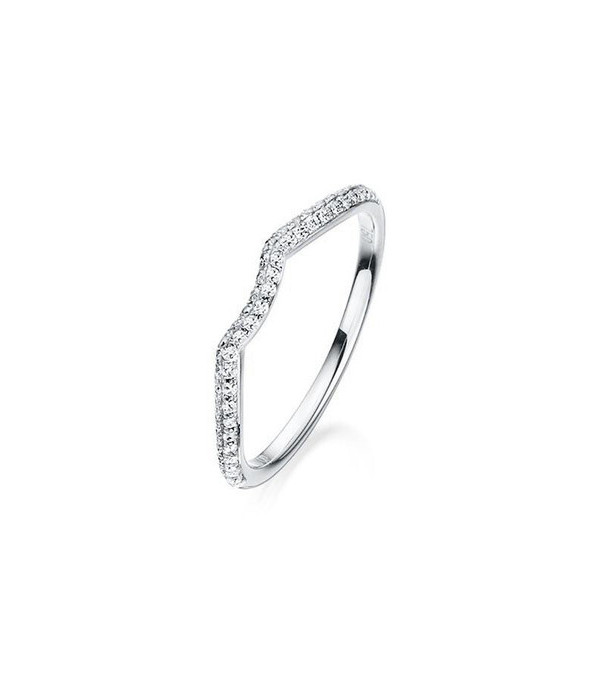 Cassiopeia 0,19 | Oro blanco o Platino - Anillos de compromiso - Anillo con diamantes tipo catalana para combinar