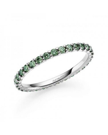 Perseo 0,62 | Diamantes verdes - Anillos de compromiso - Anillo de oro blanco con corona completa de diamantes verdes