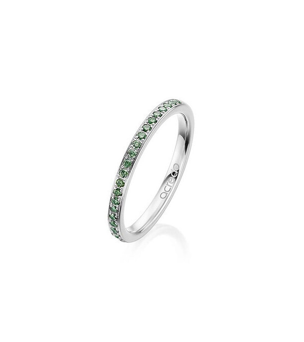 Vela 0,21l Diamantes verdes - Anillos de compromiso - Anillo de oro blanco o platino con media corona de diamantes verdes