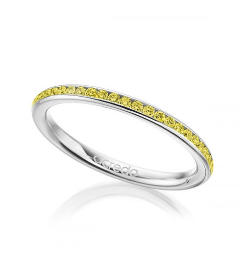 Sabik 0,23 | Diamantes amarillos - Anillos de compromiso - Anillo de compromiso con media corona de diamantes amarillos