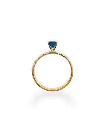 Ymir 0,54 | Zafiro Ocean blue - Anillos de compromiso - Anillo personalizado de oro amarillo de 18 quilates con un zafiro