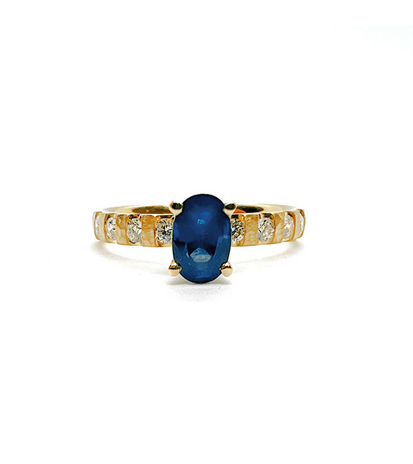 Ymir 0,54 | Zafiro Ocean blue - Anillos de compromiso - Anillo personalizado de oro amarillo de 18 quilates con un zafiro