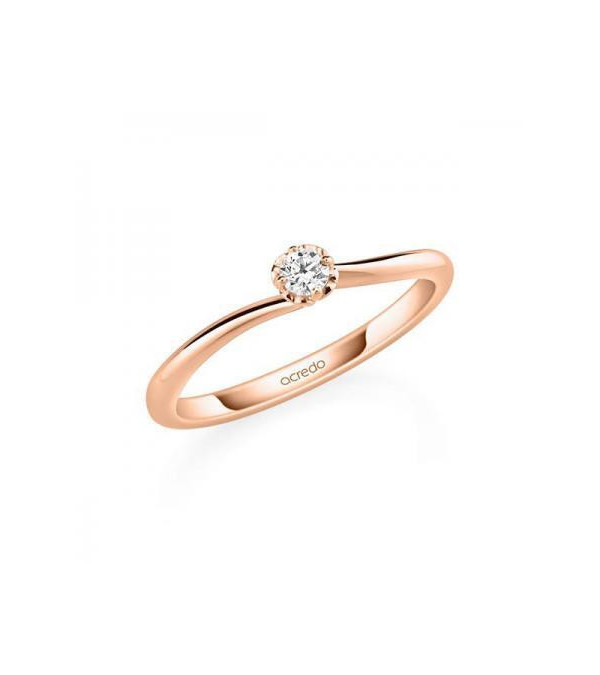 Algol 0,10 | Oro rosa - ANILLOS DE COMPROMISO EN ORO ROSA - Anillo de compromiso rosa para mujer con un diamante natural ético